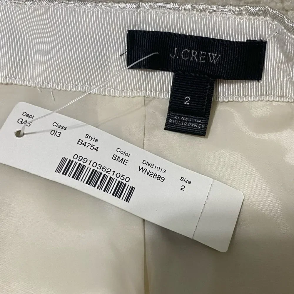 🆕 NWT J. Crew Origami Skirt in Metallic Matelasse